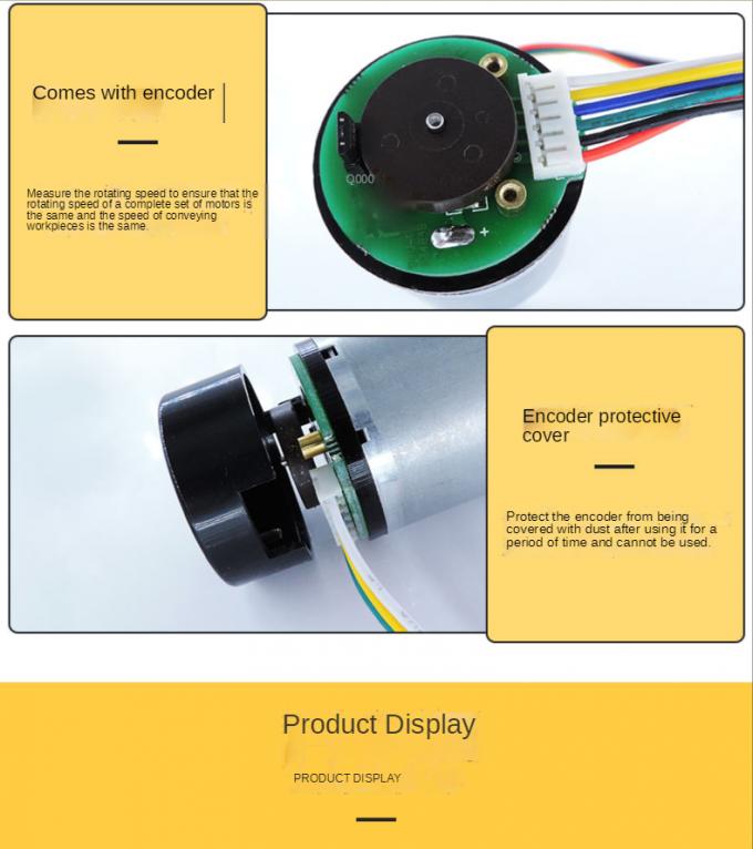 Aslong Jgb37 520gb Electric DC Gear Motor Hall Encoder 1600RPM