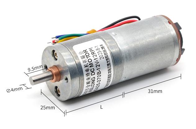6v 12v 25mm Brushed DC Gear Motor Encoder JGA25-370B High Torque 25mm Brushed DC Gear Motor 10
