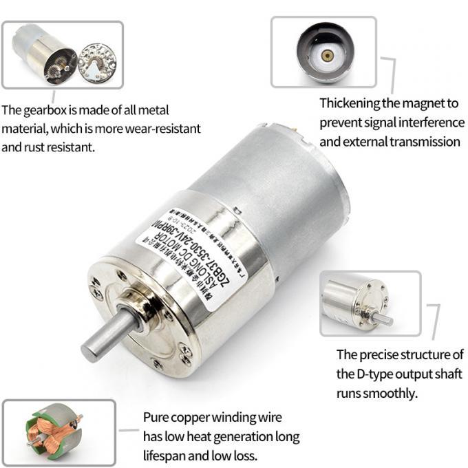 High Torque 37mm Micro Gear Reduction Brushed DC Motor ZGB37-3530 37mm Micro Gear Reduction Brushed DC Motor 10