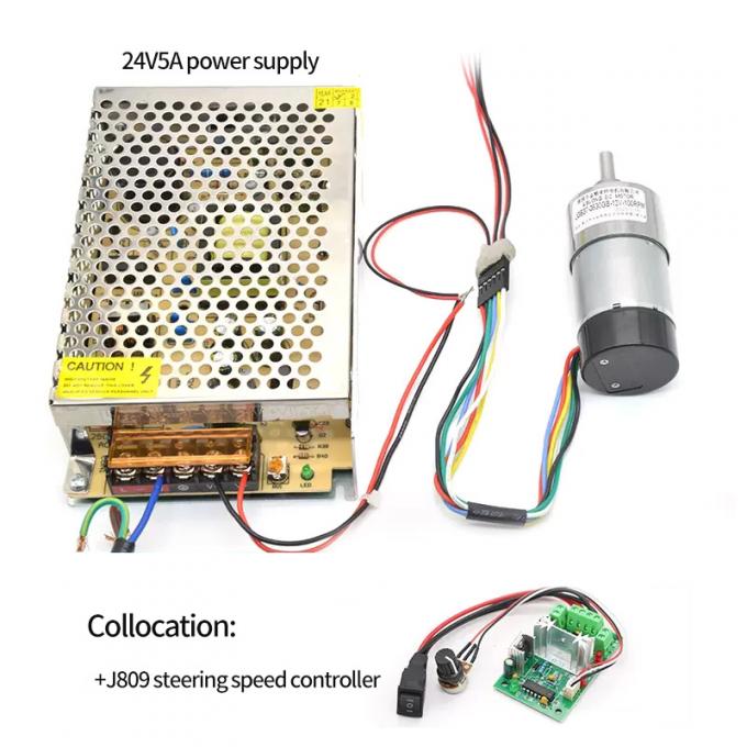 High Torque Eccentric Shaft Gear Motor 1600rpm 37mm Hall Encoder Cap Protective 10