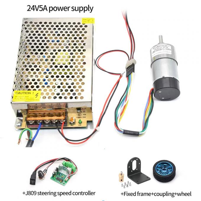 High Torque Eccentric Shaft Gear Motor 1600rpm 37mm Hall Encoder Cap Protective 11