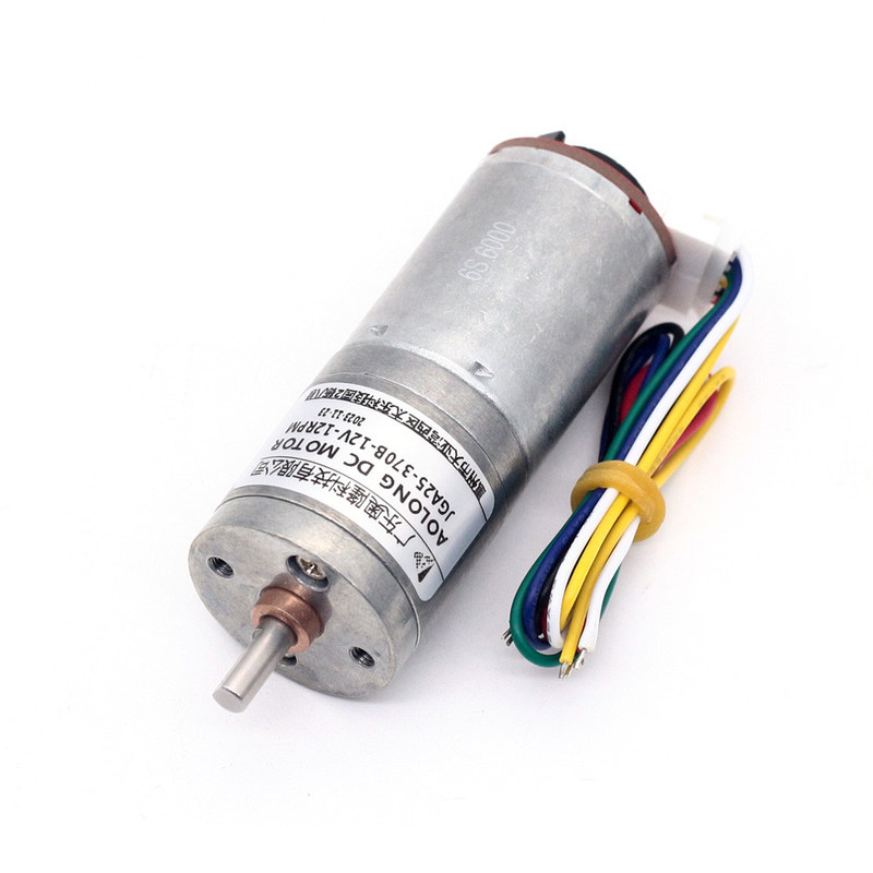 JGA25-370B Large Torque Small DC Gear Motors 1360rpm With Tachometer Encoder