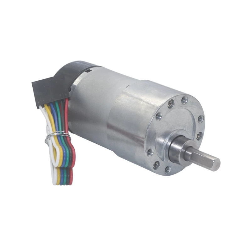 High Torque Eccentric Shaft Gear Motor 1600rpm 37mm Hall Encoder Cap ...