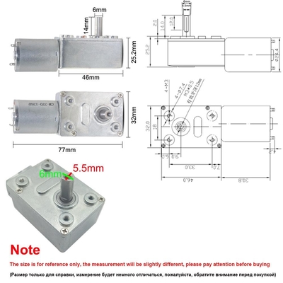 JGY370 DC Gear Motor 6V 12V 24V Speed Reduce 6/10/18/40/90/150/210rpm PWM Controller Reverse Metal Gearbox Motor