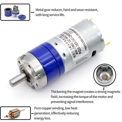 Pure Copper Rotor Xiaomada PG28-385 28mm 24V 25-2000RPM All Metal Gear Planetary Reducer Motor 24v Planetary Gear Motor