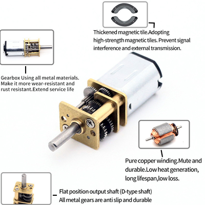 Micro motor 12mm JGA12-N20-1000 6V 10-15RPM micro DC reduction motor gear motor