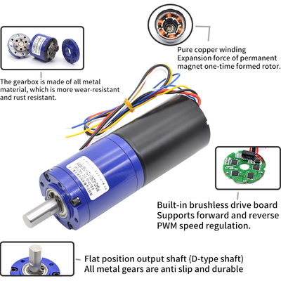 ASLONG PG42-4260 DC Brushless Planetary Gear Reduction Motor 24V 80-2500RPM Forward And Reverse Micro Motor