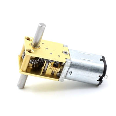 N20 DC Right Angle Worm Reducer Gear Motor 6V 16-381RPM Permanent Magnet DC Worm Reduce Metal Worm Gear Motor