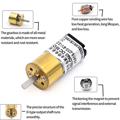 ASLONG JGA16-030 15.5mm 6V 26-800RPM DC Brushed Reduction Motor mini micro metal gear motor with dc motor gear