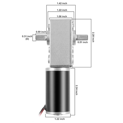 Self locking dual bearing reduction motor A58SW31ZYS micro dc gear motor dual axis 12v 24v dc worm gear motor