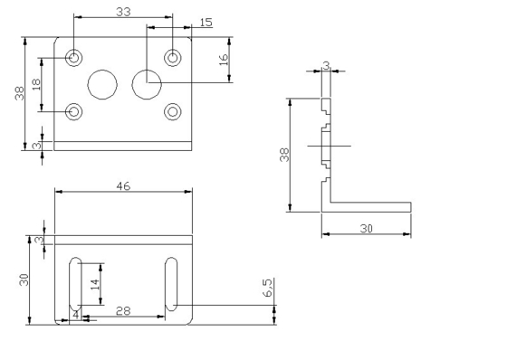 L Shaped DC Motor Accessories Metal Dc Motor Mounting Bracket For JGY370