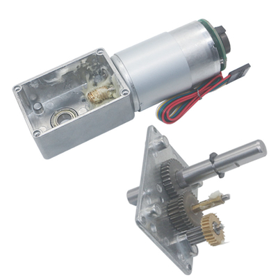 Double Shaft 12V High Torque Worm Gear Motor With Encoder Self Locking 12rpm