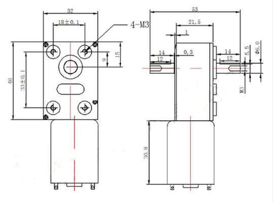 24V 6mm Dual Shaft Gear Motor Low Speed 6rpm Self Lock JGY370-D Double Axis