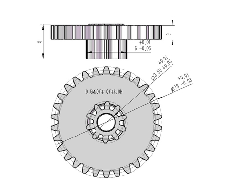 0.5 Modulus Double DC motor Gear 10 Teeth Plus 30 JGY-370 Gear