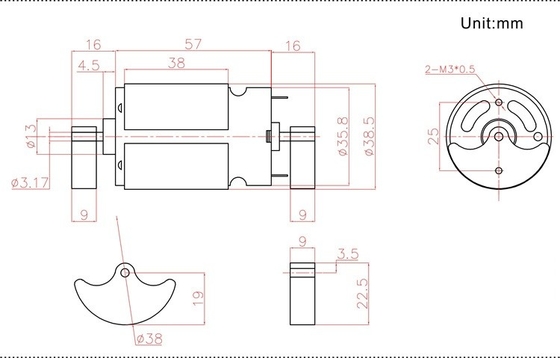 24MM 370 Dual Shaft Vibration Dc Motor High Torque 6V 12V 24v 6000rpm