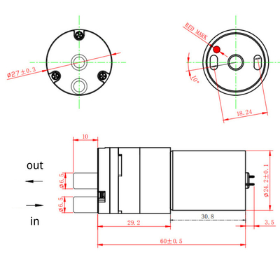 Low Noise 370C 12V Small Dc Water Pump Large Flow 300 MmHg With Dc Motor