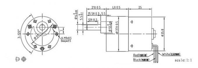 Moteur à Engrenages Sans Balais JGB37-3525, 12V/24V DC, Vitesse 7-960 Tr/min, Réversible, Angle Droit